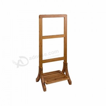 Tall Contemporary Hanging Wooden Towel Rack