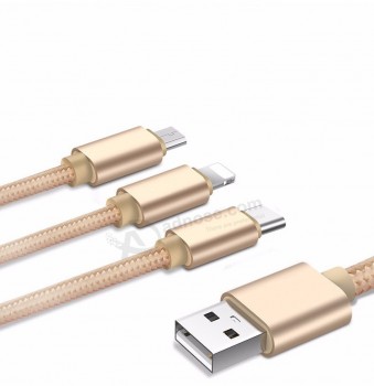 2A 3 In 1 Usb Cable For iPhone Mobile Phone Cables Type C Micro Charging cable Microusb USB cable