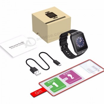 Touchscreen bluetooth smart watch voor iphone polshorloge ondersteuning sim-kaart voor ios android