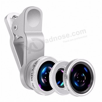 Lente ojo de pez 3 en 1 universal de ojo de pez+Gran angular+Lente de camara móvil macro lente de telefono movil