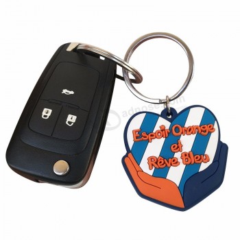 Embossed 3D company logo plastic promotion key ring for phone with your logo