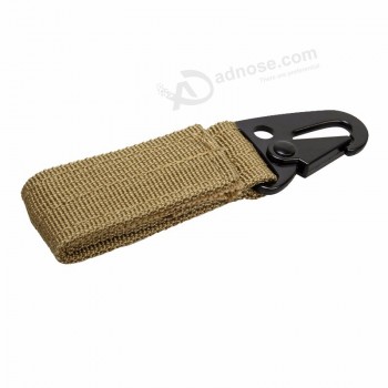 Cinto de nylon tático militar metal pendurado mosquetão mochila gancho fecho sobrevivência com chaveiro