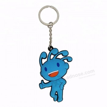 Custom made cartoon soft PVC keychain 3D rubber key tag 2D keyring with your logo