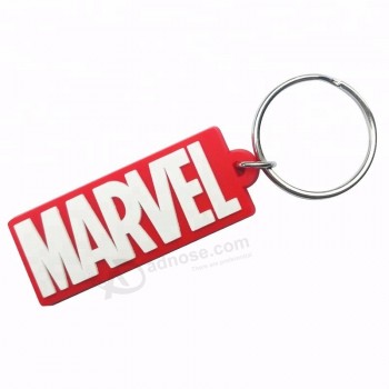 Personalised Rubber 2D Keyring Novelty Keychain Key holder with your logo