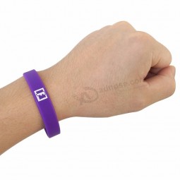 Silicone wristband engraved logo ink filled machine made rubber wrist band