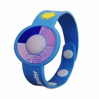 rubber wristband sun sensor change color adjustable silicone bracelet with plastic buckle