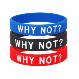 custom print why not funny hot silicone bracelet wristbands