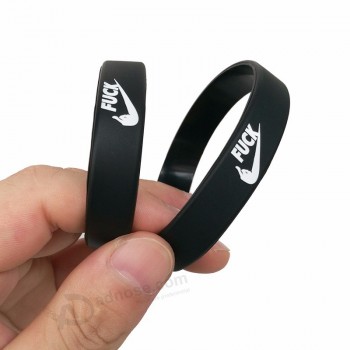 various sizes fashion silicone wristband with printed logo for club