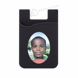 Custodia porta badge in silicone con logo cmyk personalizzata per retro del telefono