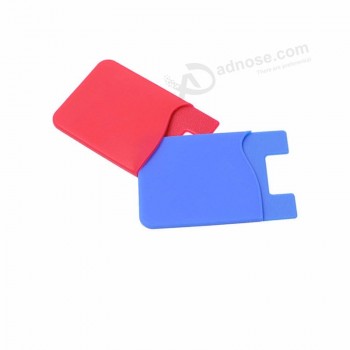 Silicone Credit Card Holder Adhesive Phone sticker silicon card wallet