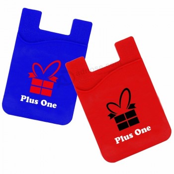 Stick on Business Adhesive custom blank Silicone Credit Card Holder