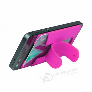 silicone 3M adhesive sticker smart phone stand holder with customized logo