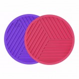 Conjunto de coasters de bebida de silicone redondo impede tapete de copo de borracha de mobiliário