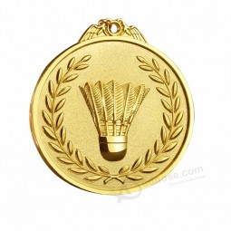 Gouden zilver bronzen badminton sportevenement award medailles met lint