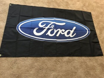 フォードフラグバナー3 x 5フィートモーター会社車黒