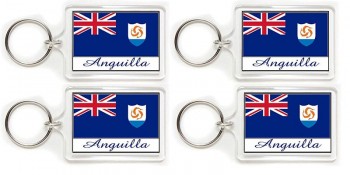 Souvenir Anguilla Flagge Doppelseitige Acryl Schlüsselanhänger Großhandelslose (Groß) (16)