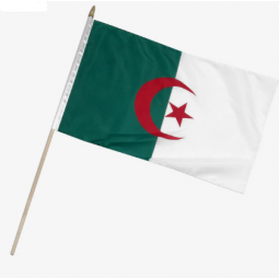 impresión digital poliéster tafetán argelia país bandera de la mano