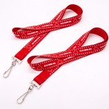 rhinestone crystal logo neck lanyard with id badge holder