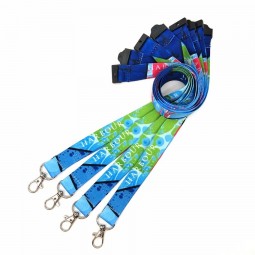 printed lanyard custom logo Dye sublimation neck strap with safety breakaway