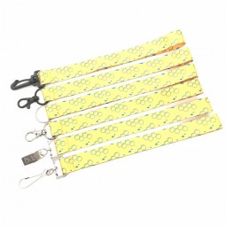 bright yellow polyester ribbon with simple hanging lanyards