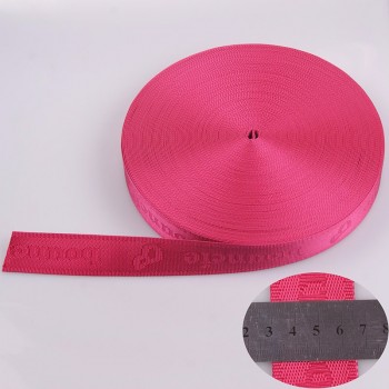 tessitura della cintura di sicurezza all'ingrosso in tinta unita con logo jacquard in nylon tinta unita