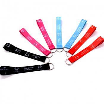 Benutzerdefinierte Farbsublimationsdruck bunte kurze Schlüssel Lanyard