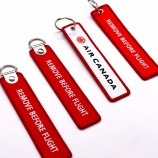 promotional gifts custom remove logo embroidery keychain, key tag