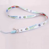 professionelle benutzerdefinierte Polyester gedruckt Sicherheit abtrennbaren Clip Handyhalter Lanyard String