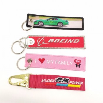 fabric key tag keychain new design promotional fabric keychain custom