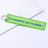 gepersonaliseerde sleutelhanger souvenir geborduurde logo print promotionele sleutelhanger