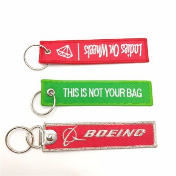 fashion 100% polyester keychain pilot Bag crew Tag luggage keyring