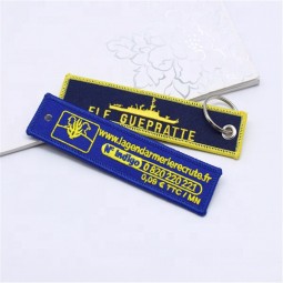 accesorios de regalo overlock twill llavero bordado personalizado vuelo