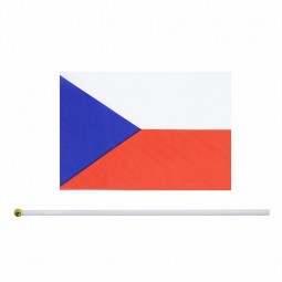 The czech republic national hand held flag