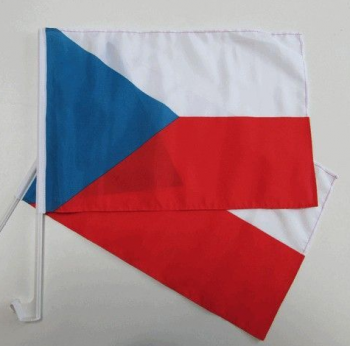 Czech Republic car flag with plastic pole