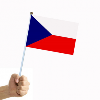 bandera checa de palo pequeño para deportes
