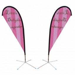 Polyester benutzerdefinierte acorss Basis Tear Drop Beach Flag zum Verkauf