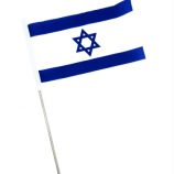 fábrica impressa bandeira nacional de israel do país do oriente médio com vara