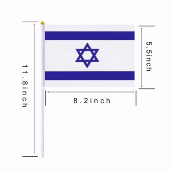 подгонянный размер флаг руки Израиля с флагштоком