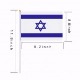 customized size israel hand flag with flagpole