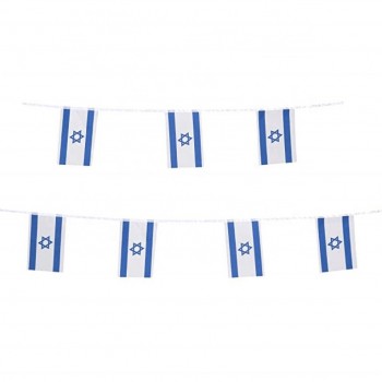 Nationale Land-Weltschnur kennzeichnet Fahnen, die internationalen Partei-Dekorationen, die hängende Israel-Flagge bunting sind