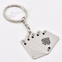 Personalidade chaveiro royal flush poker baralho chaveiro presentes de metal chaveiro charme jóias para mulheres homens acessórios do carro