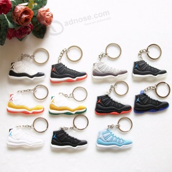 mini silicona personalizada jordan 11 llaveros personalizados bolso encanto mujer hombres niños llavero regalos zapatilla de deporte llavero accesorios zapatos llavero personalizad