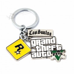 热门游戏PS4 GTA 5侠盗猎车手个性化钥匙扣球迷专用xbox PC Rockstar钥匙圈固定器4.5厘米珠宝llaveros珠宝