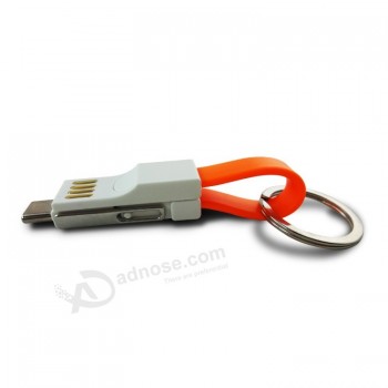 alta qualidade telefone móvel chaveiro dados 3in1 cabo de carregamento chaveiro cabo de dados usb