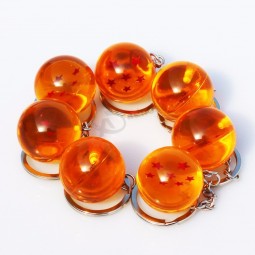 Fancy & Fantasy Anime Goku Dragon Ball Super-Schlüsselanhänger 3D 1-7 Sterne Cosplay Kristallball Schlüsselkette Sammlung Spielzeug Geschenk Schlüsselring