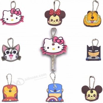 Bonito dos desenhos animados mickey emoji o vingador chaveiro de silicone para as mulheres / homem tampa chave tampas chave anel chave chave titular crianças presente