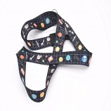 sublimation logo printing black lanyard phone lanyard