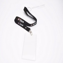 cordino con stampa a ghiaia con porta carte in PVC