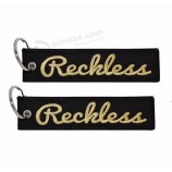 Manufacturer Woven Printing Fabric Embroidered Tag Chain Custom Key Hang Tags