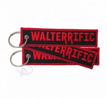 Überlegene Qualität Machen Sie Ihre eigenen Hang Tags Stickerei Keychain Patch Custom Key Tag